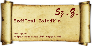 Szécsi Zoltán névjegykártya
