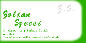 zoltan szecsi business card