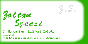 zoltan szecsi business card